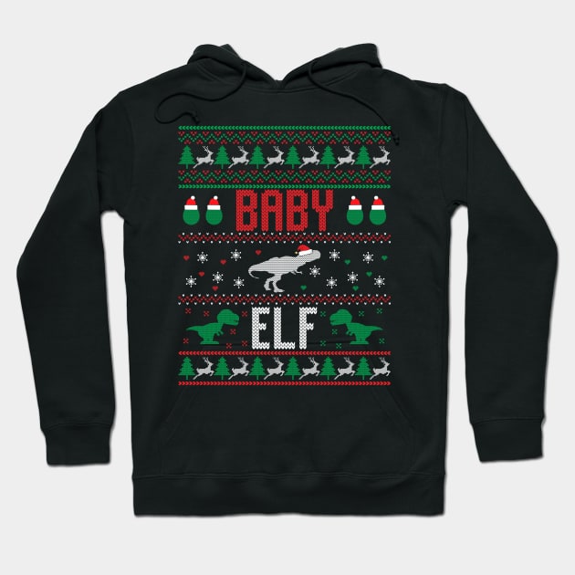 Baby Elf Funny Ugly Christmas Sweater Hoodie by MZeeDesigns